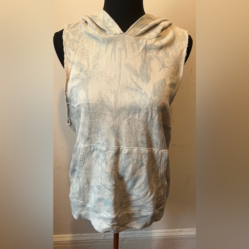 Chaser Floral Sleeveless Hoodie Sweatshirt Size Small